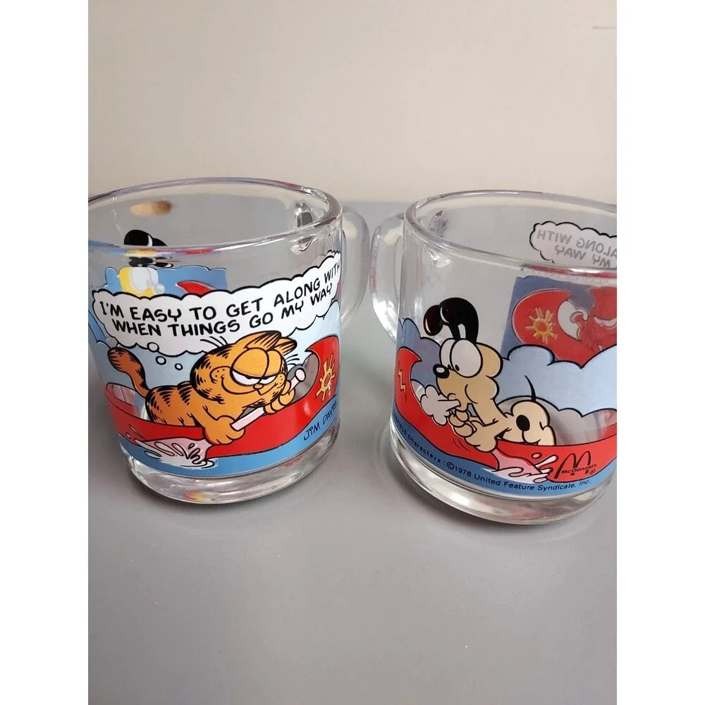 Garfield‎ 1978 Vintage McDonalds Coffee Mug Collector's Set of 2 By Jim Davis